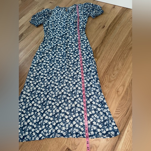 NEW WITH TAGS Reformation Lee Raquel Blue Floral Puff Sleeve Midi Dress Size 6 - Picture 13 of 16